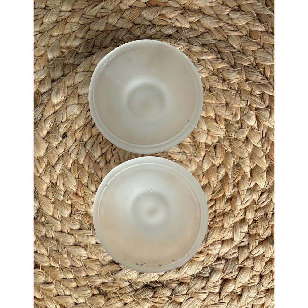 Frosted glass candle holders, vintage Art Deco, set of two - Picture 5 of 7